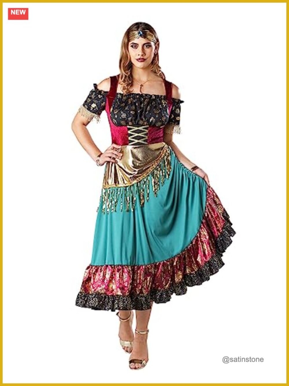 Starlight Gypsy Costume Dress & Headband 100% Polyester
